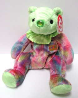 August, Happy Birthday Ruffle Clown Bear<br>Ty - Beanie Baby<br>(Click on picture for full description)